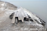 The broken aft edge of the Solon H. Johnson bow section.