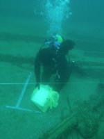 Taking measurements of the Car Ferry #2.