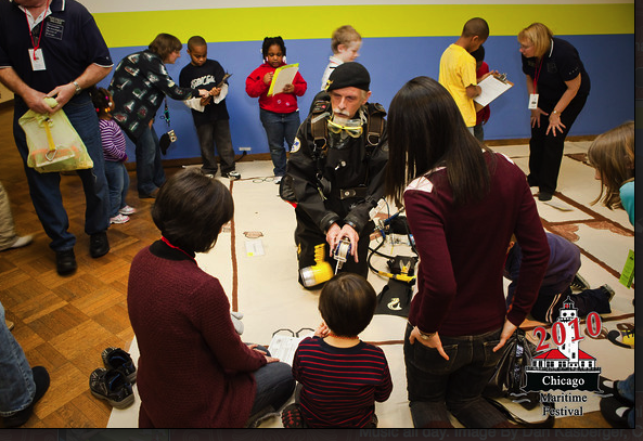 Gene discusses underwater archaeology with some participants